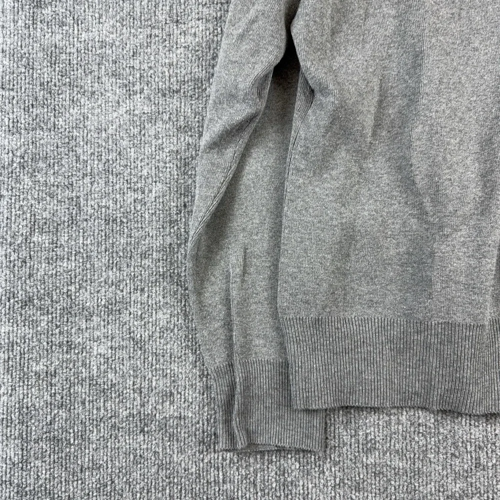 Croft & Barrow Sweater Mens Large Gray Button Cardigan Pima Cotton Knit Crewneck